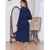 Ekouaer Womens Robes Lightweight Soft Knit Bathrobe Full Length Sleepwear(Navy Blue)