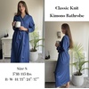 Ekouaer Womens Robes Lightweight Soft Knit Bathrobe Full Length Sleepwear(Navy Blue Polka Dots)