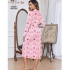 Ekouaer Womens Robes Lightweight Soft Knit Bathrobe Full Length Sleepwear(Pink Stripe Teddy Bear)