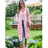 Ekouaer Womens Robes Lightweight Soft Knit Bathrobe Full Length Sleepwear(Pink Stripe Teddy Bear)
