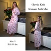 Ekouaer Womens Robes Lightweight Soft Knit Bathrobe Full Length Sleepwear(Pink Stripe Teddy Bear)