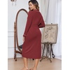Ekouaer Womens Robes Lightweight Soft Knit Bathrobe Full Length Sleepwear(Wine Red)