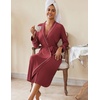 Ekouaer Womens Robes Lightweight Soft Knit Bathrobe Full Length Sleepwear(Wine Red)