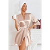 Ekouaer Women’s Satin Robes Short Silk Kimono Bath Robe with Pockets(01champagne)