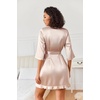 Ekouaer Women’s Satin Robes Short Silk Kimono Bath Robe with Pockets(01champagne)