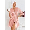 Ekouaer Women’s Satin Robes Short Silk Kimono Bath Robe with Pockets(01misty Rose)