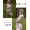 Ekouaer Women’s Satin Robes Short Silk Kimono Bath Robe with Pockets(01pastel Pink)