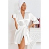 Ekouaer Women’s Satin Robes Short Silk Kimono Bath Robe with Pockets(01white)