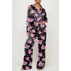 Ekouaer Womens Satin Silky Pajama Set Soft Long PJs Button Down Loungewear(C_pink Leopard)