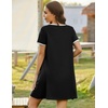 Ekouaer Zip Up Robes for Women Zipper House Coat Short Bathrobes Nightgown(Black)