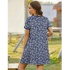 Ekouaer Zip Up Robes for Women Zipper House Coat Short Bathrobes Nightgown(Floral Dark Blue)