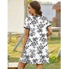 Ekouaer Zip Up Robes for Women Zipper House Coat Short Bathrobes Nightgown(Floral White)