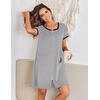 Ekouaer Zip Up Robes for Women Zipper House Coat Short Bathrobes Nightgown(Light Gray)