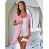 Ekouaer Zip Up Robes for Women Zipper House Coat Short Bathrobes Nightgown(Pink)