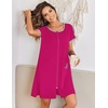 Ekouaer Zip Up Robes for Women Zipper House Coat Short Bathrobes Nightgown(Rose Red)