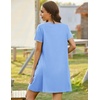 Ekouaer Zip Up Robes for Women Zipper House Coat Short Bathrobes Nightgown(Sky Blue)