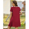 Ekouaer Zip Up Robes for Women Zipper House Coat Short Bathrobes Nightgown(Wine Red)