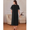 Ekouaer Zipper Robes for Women Short Sleeve Bathrobe with Pockets(Black)