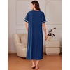 Ekouaer Zipper Robes for Women Short Sleeve Bathrobe with Pockets(Dark Blue)