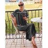 Ekouaer Zipper Robes for Women Short Sleeve Bathrobe with Pockets(Dark Gray)
