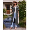 Ekouaer Zipper Robes for Women Short Sleeve Bathrobe with Pockets(Dark Gray)