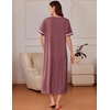 Ekouaer Zipper Robes for Women Short Sleeve Bathrobe with Pockets(Gray Purple)