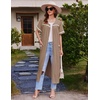 Ekouaer Zipper Robes for Women Short Sleeve Bathrobe with Pockets(Khaki)