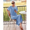 Ekouaer Zipper Robes for Women Short Sleeve Bathrobe with Pockets(Light Blue)