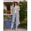 Ekouaer Zipper Robes for Women Short Sleeve Bathrobe with Pockets(Light Grey)