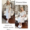 Ekouaer Zipper Robes for Women Short Sleeve Bathrobe with Pockets(Light Grey)