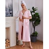 Ekouaer Zipper Robes for Women Short Sleeve Bathrobe with Pockets(Pink)