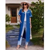 Ekouaer Zipper Robes for Women Short Sleeve Bathrobe with Pockets(Snorkel Blue)