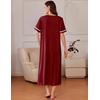 Ekouaer Zipper Robes for Women Short Sleeve Bathrobe with Pockets(Wine Red)