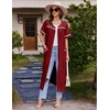 Ekouaer Zipper Robes for Women Short Sleeve Bathrobe with Pockets(Wine Red)