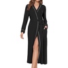 Ekouaer Womens Robes Lightweight Soft Knit Bathrobe Full Length Sleepwear(Black)