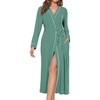 Ekouaer Womens Robes Lightweight Soft Knit Bathrobe Full Length Sleepwear(Celadon Green)
