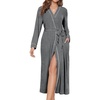 Ekouaer Womens Robes Lightweight Soft Knit Bathrobe Full Length Sleepwear(Medium Gray)