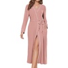 Ekouaer Womens Robes Lightweight Soft Knit Bathrobe Full Length Sleepwear(Misty Rose)