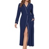 Ekouaer Womens Robes Lightweight Soft Knit Bathrobe Full Length Sleepwear(Navy Blue)