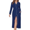 Ekouaer Womens Robes Lightweight Soft Knit Bathrobe Full Length Sleepwear(Navy Blue Polka Dots)