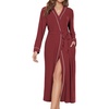 Ekouaer Womens Robes Lightweight Soft Knit Bathrobe Full Length Sleepwear(Wine Red)