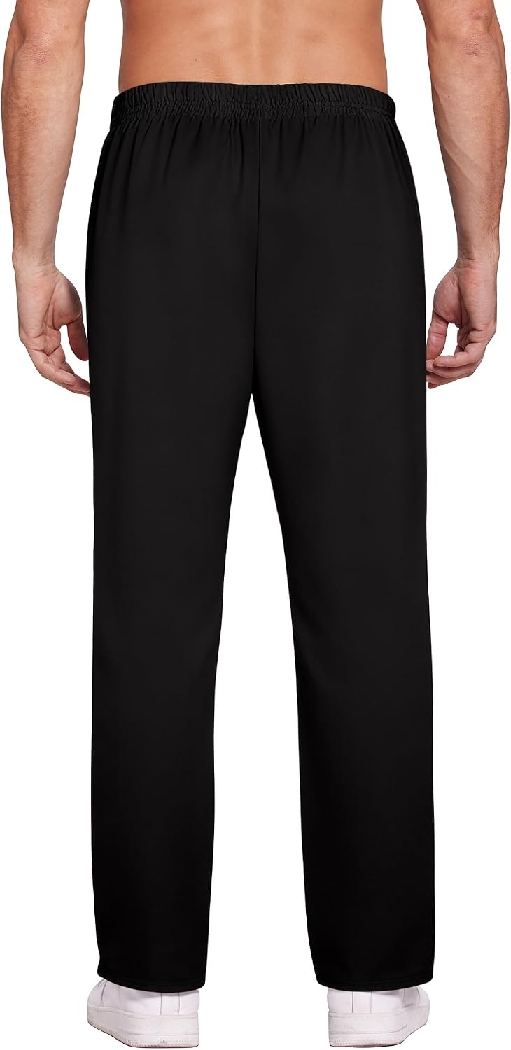 image:imageEkouaer Mens Pajama Pants Plaid Lounge Pants Soft Pj Bottoms with PocketsBlack