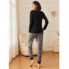 Ekouaer 2 Pack Womens Pajama Sets Long Sleeve Pjs Soft Comfy Lounge Set(Black Red Plaid+leopard)