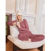 Ekouaer 2 Pack Womens Pajama Sets Long Sleeve Pjs Soft Comfy Lounge Set(Dark Gray+grayish Purple)
