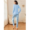 Ekouaer 2 Pack Womens Pajama Sets Long Sleeve Pjs Soft Comfy Lounge Set(Grey Pink Leopard+light Blue Paisley)