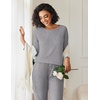 Ekouaer 2 Pack Womens Pajama Sets Long Sleeve Pjs Soft Comfy Lounge Set(Light Grey+black Stars)