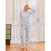 Ekouaer 2 Pack Womens Pajama Sets Long Sleeve Pjs Soft Comfy Lounge Set(Love+white Star)