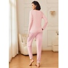 Ekouaer 2 Pack Womens Pajama Sets Long Sleeve Pjs Soft Comfy Lounge Set(Navy Dots+light Pink Striped)