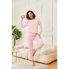 Ekouaer 2 Pack Womens Pajama Sets Long Sleeve Pjs Soft Comfy Lounge Set(Navy Dots+light Pink Striped)