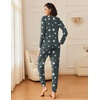Ekouaer 2 Pack Womens Pajama Sets Long Sleeve Pjs Soft Comfy Lounge Set(Navy+dark Gray Stars)
